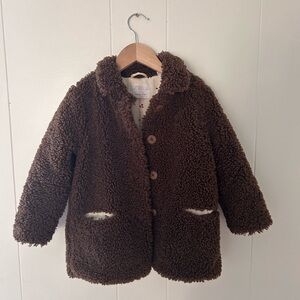 Zara chocolate teddy coat 4/5